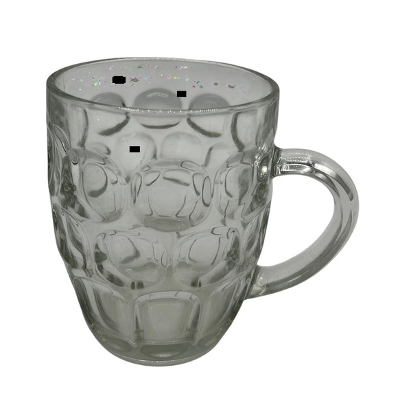 Dimpled Glass Vintage Beer Mug Stein Pub Glass Canada Embossed Bottom 16 oz - Picture 1 of 4